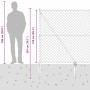Valla de eslabones de cadena con postes Plateado 1.5 x 10 m