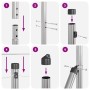 Valla de eslabones de cadena con postes Plateado 1.6 x 10 m