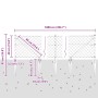 Valla de eslabones de cadena con postes Plateado 0.4 x 10 m