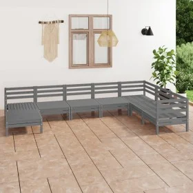 Garden furniture set 8 pieces solid gray pine wood by vidaXL, Garden sets - Ref: Foro24-3082986, Price: 417,67 €, Discount: %