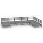 Juego de muebles de jardín 8 piezas madera maciza de pino gris de vidaXL, Conjuntos de jardín - Ref: Foro24-3082986, Precio: ...