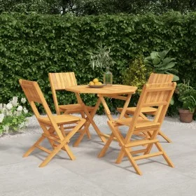 5-piece solid teak wood garden dining set by vidaXL, Garden sets - Ref: Foro24-3155029, Price: 358,03 €, Discount: %