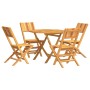5-teiliges Garten-Esszimmerset aus massivem Teakholz von vidaXL, Gartensets - Ref: Foro24-3155029, Preis: 363,10 €, Rabatt: %