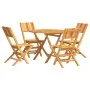 5-teiliges Garten-Esszimmerset aus massivem Teakholz von vidaXL, Gartensets - Ref: Foro24-3155029, Preis: 358,01 €, Rabatt: %