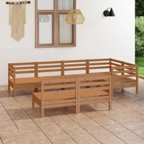 Garden furniture set 7 pieces solid pine wood honey brown by vidaXL, Garden sets - Ref: Foro24-3082750, Price: 379,37 €, Disc...