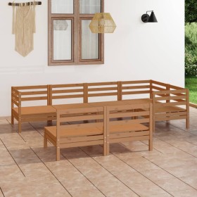Gartenmöbel-Set 7-teilig aus massivem Kiefernholz honigbraun von vidaXL, Gartensets - Ref: Foro24-3082750, Preis: 384,43 €, R...