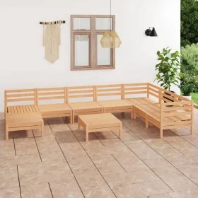 9-teiliges Gartenmöbel-Set aus massivem Kiefernholz von vidaXL, Gartensets - Ref: Foro24-3082989, Preis: 389,49 €, Rabatt: %
