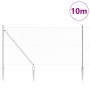 Valla de eslabones de cadena con postes Plateado 1.4 x 10 m