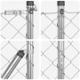 Valla de eslabones de cadena con postes Plateado 1.6 x 10 m