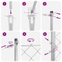Valla de eslabones de cadena con postes Plateado 1.6 x 10 m