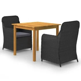 3-piece black garden dining set by vidaXL, Garden sets - Ref: Foro24-3067722, Price: 372,56 €, Discount: %