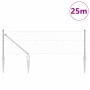 Valla de eslabones de cadena con postes Plateado 0.4 x 25 m