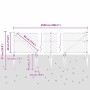 Valla de eslabones de cadena con postes Plateado 0.4 x 25 m
