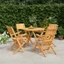 Juego de comedor para jardín 5 piezas madera maciza de teca de vidaXL, Conjuntos de jardín - Ref: Foro24-3155030, Precio: 405...