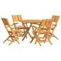 Juego de comedor para jardín 5 piezas madera maciza de teca de vidaXL, Conjuntos de jardín - Ref: Foro24-3155030, Precio: 405...