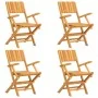 Juego de comedor para jardín 5 piezas madera maciza de teca de vidaXL, Conjuntos de jardín - Ref: Foro24-3155030, Precio: 405...