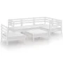 Gartenmöbel-Set 6-teilig aus massivem weißem Kiefernholz von vidaXL, Gartensets - Ref: Foro24-3082723, Preis: 302,56 €, Rabat...