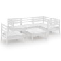 Gartenmöbel-Set 6-teilig aus massivem weißem Kiefernholz von vidaXL, Gartensets - Ref: Foro24-3082723, Preis: 306,53 €, Rabat...