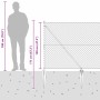 Valla de eslabones de cadena con postes Plateado 1.2 x 25 m
