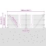 Valla de eslabones de cadena con postes Verde 0.6 x 10 m Acero