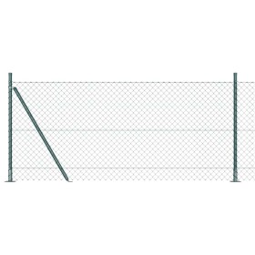 Valla de eslabones de cadena con postes Verde 1 x 10 m Acero