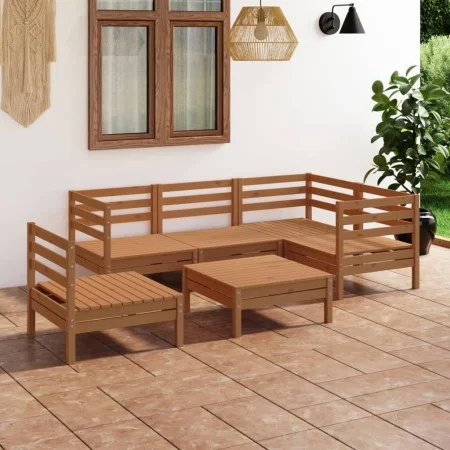 Garden furniture set 6 pieces solid honey brown pine wood by vidaXL, Garden sets - Ref: Foro24-3082725, Price: 317,07 €, Disc...