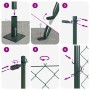 Valla de eslabones de cadena con postes Verde 1.5 x 10 m Acero