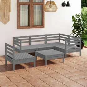 Garden furniture set 6 pieces solid pine wood gray by vidaXL, Garden sets - Ref: Foro24-3082724, Price: 315,91 €, Discount: %