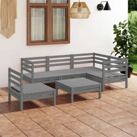 Gartenmöbel-Set 6-teilig aus massivem Kiefernholz grau von vidaXL, Gartensets - Ref: Foro24-3082724, Preis: 315,91 €, Rabatt: %