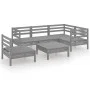 Gartenmöbel-Set 6-teilig aus massivem Kiefernholz grau von vidaXL, Gartensets - Ref: Foro24-3082724, Preis: 315,91 €, Rabatt: %