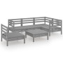 Gartenmöbel-Set 6-teilig aus massivem Kiefernholz grau von vidaXL, Gartensets - Ref: Foro24-3082724, Preis: 324,50 €, Rabatt: %