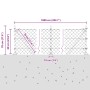 Valla de eslabones de cadena con postes Verde 0.6 x 10 m Acero