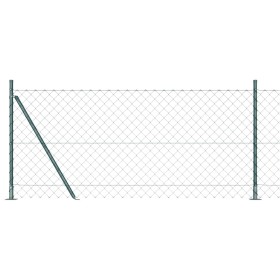 Valla de eslabones de cadena con postes Verde 1 x 10 m Acero