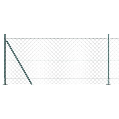 Valla de eslabones de cadena con postes Verde 1 x 10 m Acero