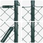 Valla de eslabones de cadena con postes Verde 1 x 10 m Acero