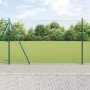 Valla de eslabones de cadena con postes Verde 1.6 x 10 m Acero
