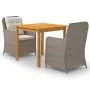 Brown 3-Piece Garden Dining Set by vidaXL, Garden sets - Ref: Foro24-3067724, Price: 369,79 €, Discount: %