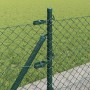 Valla de eslabones de cadena con postes Verde 0.6 x 25 m Acero