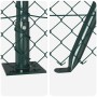 Valla de eslabones de cadena con postes Verde 0.8 x 25 m Acero