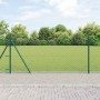 Valla de eslabones de cadena con postes Verde 1 x 25 m Acero