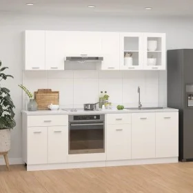 Achtteiliges Küchenmöbelset aus weißem Holzwerkstoff von vidaXL, Küchenschränke - Ref: Foro24-3067647, Preis: 498,56 €, Rabat...
