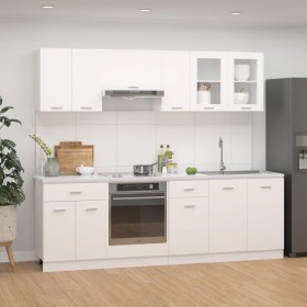 Juego de muebles de cocina 8 piezas madera de ingeniería blanco by vidaXL, Kitchen cabinets - Ref: Foro24-3067647, Price: 509...