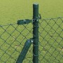 Valla de eslabones de cadena con postes Verde 1 x 25 m Acero