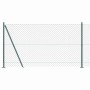 Valla de eslabones de cadena con postes Verde 1.2 x 25 m Acero