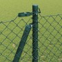 Valla de eslabones de cadena con postes Verde 1.2 x 25 m Acero