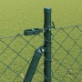 Valla de eslabones de cadena con postes Verde 1.4 x 25 m Acero