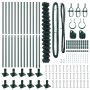 Valla de eslabones de cadena con postes Verde 1.4 x 25 m Acero