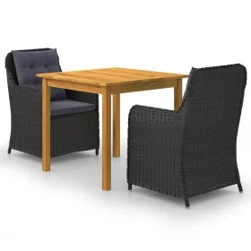 Garden dining set 3 pieces black by vidaXL, Garden sets - Ref: Foro24-3067725, Price: 413,59 €, Discount: %