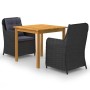 3-teiliges Garten-Esszimmerset schwarz von vidaXL, Gartensets - Ref: Foro24-3067725, Preis: 461,95 €, Rabatt: %