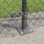 Valla de eslabones de cadena con postes Gris 1.2 x 10 m Acero